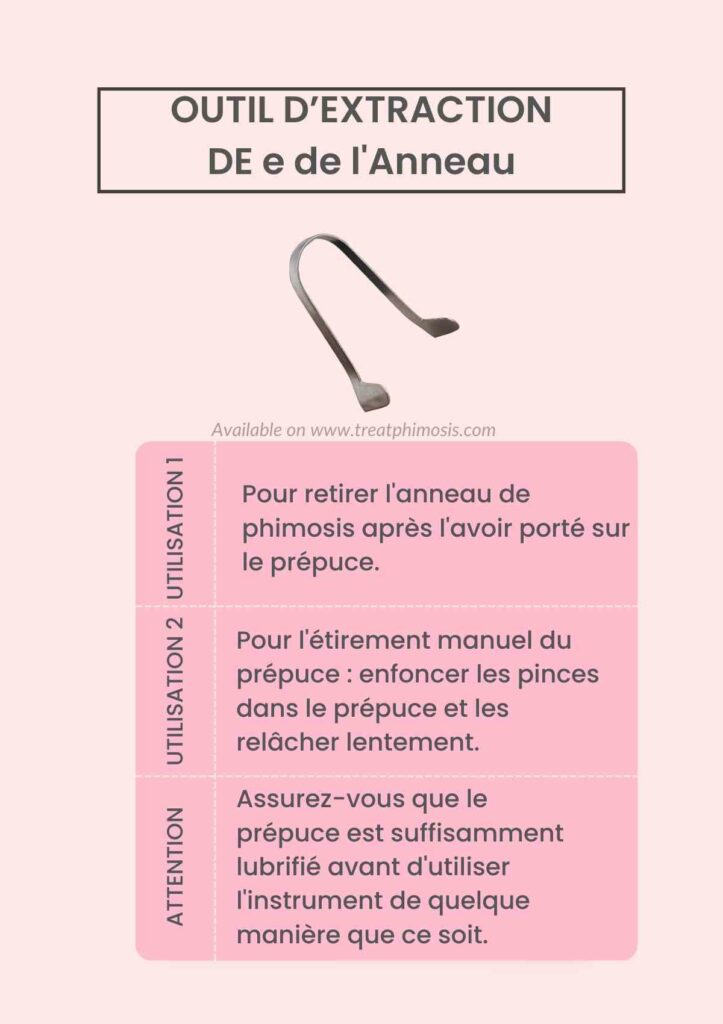 Kit d’anneau d’étirement du phimosis avec crème contre le phimosis, instrument et livret d’instructions