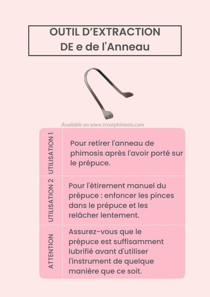 Kit d’anneau d’étirement du phimosis avec crème contre le phimosis, instrument et livret d’instructions