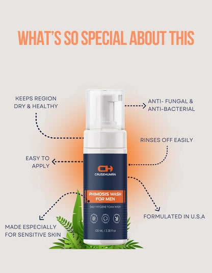 Cause Human Phimosis Wash for Men | 100ml | For healthy skin down there